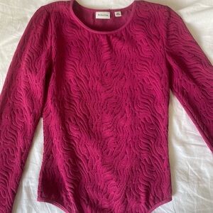 Aritzia Shape Lace Long Sleeve Bodysuit Pink